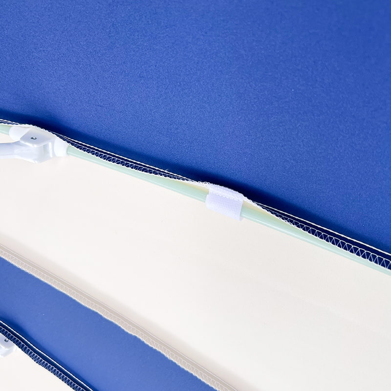 2,5 M blå og hvid patchwork Pagoda paraply