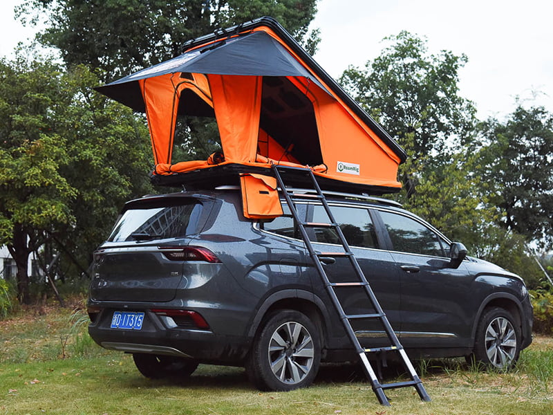 Campingtelt på taget med stige Campingtelt på taget med stige